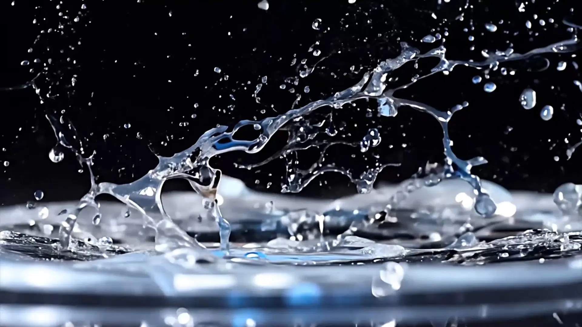 Water Splatter with Blue Plums Video Transition